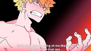 Kirishima gets turned more than when he sees Bakugo naked together with then he fucks him