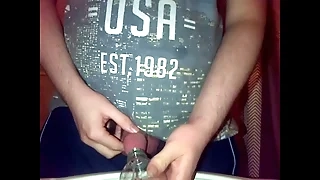Pissing in a decanter surrounding sell
