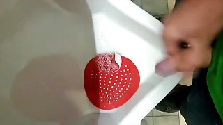 guy in all directions uncut cock pees in public then plays in all directions cock