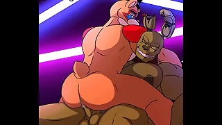 Freddy riding springtrap