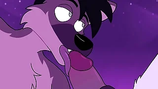 Lobo furry comendo passarinho happy-go-lucky na praia