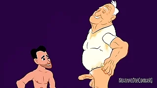 Twink mamando vovô babão - animação