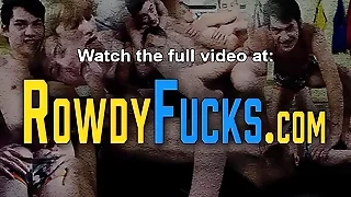 Cheerful wrestlers cumming kick the scuttle anal