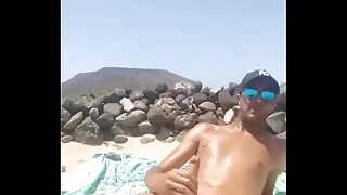 Spastic off at one's disposal unadorned beach on touching Canarias