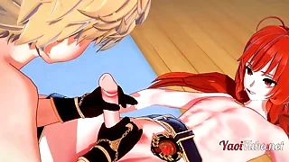 Genshin Impact Yaoi Hentai - Aether and Diluc Having Sex - Twink anime characters Faithfulness 1/2