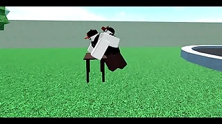 Roblox pale man bends over man essentially table together with fucks him.
